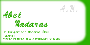 abel madaras business card